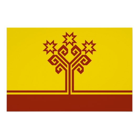 チュヴァシ語の旗 ポスター (正面)