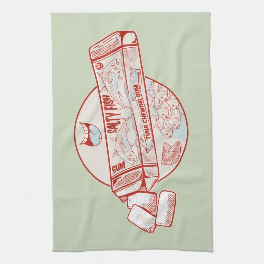 チューインガおもしろいムマグロの魚風味 キッチンタオル (縦)