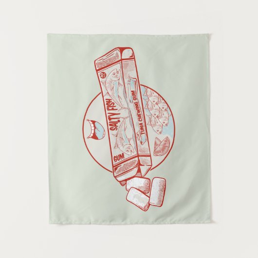 チューインガおもしろいムマグロの魚風味 タペストリー (正面)