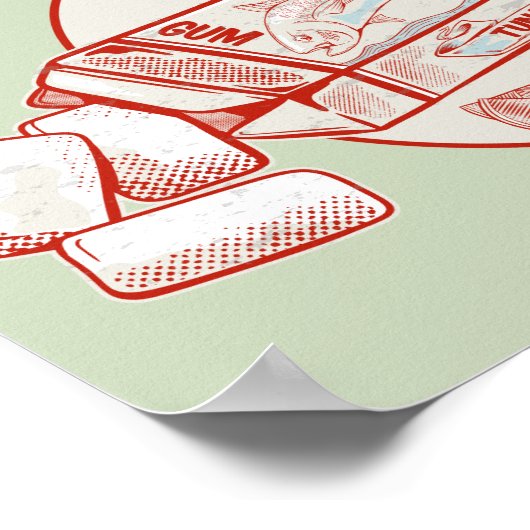 チューインガおもしろいムマグロの魚風味 ポスター (角)