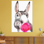 チューインガムの漫画と可愛いロバ キャンバスプリント (インサイチュ (リビング))