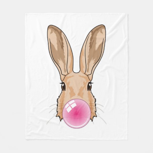 チューインガム付きバニー フリースブランケット (正面)