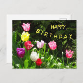 チューカラフルリップスハッピーバースデー文字はがき ポストカード (正面/裏面)