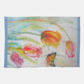 チューカラフルリップ水彩ティータオル キッチンタオル (横)