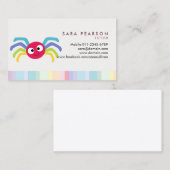 チューターかわいいカラフルスパイダービジネスカード 名刺 (正面/裏面)