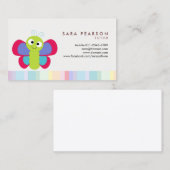 チューターかわいいカラフルバタフライビジネスカード 名刺 (正面/裏面)