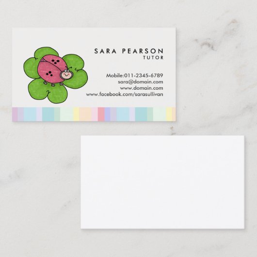 チューターかわいいラディバグの名刺 名刺 (正面/裏面)