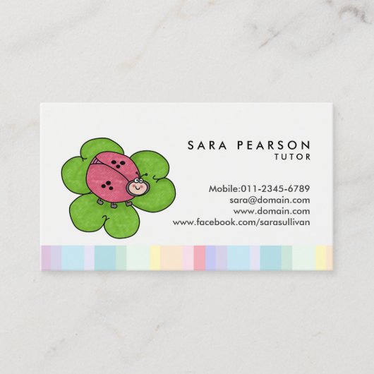 チューターかわいいラディバグの名刺 名刺 (正面)