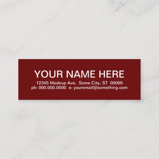 チューターモダンの正方形 スキニー名刺 (裏面)