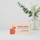 チューター先生ドラマチックな赤いアップルのロゴ 名刺 (スタンド正面)