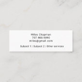 チューター又は先生電球チョークボーお洒落ド スキニー名刺 (裏面)