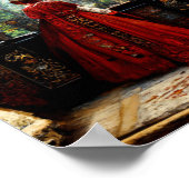 チューダーの女性がクリムゾンのドレス ポスター (角)