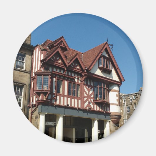 チューダーオークのフレーム建物，エジンバラ，スコットランド マグネット (正面)