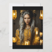 チューダースタイルドレスの美しい熟女 サンキューカード (正面)