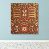 'チューダーバラ'、Sによって設計された再生壁紙 キャンバスプリント (インサイチュ (ウッドフロア))