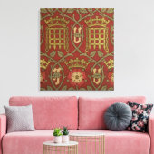 'チューダーバラ'、Sによって設計された再生壁紙 キャンバスプリント (インサイチュ (リビング))