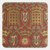 'チューダーバラ'、Sによって設計された再生壁紙 スクエアシール (正面)