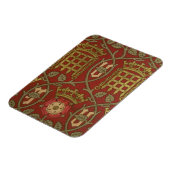 'チューダーバラ'、Sによって設計された再生壁紙 マグネット (左側)