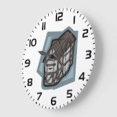 チューダー予測できなハウス中世建築 ラージ壁時計 (傾斜)