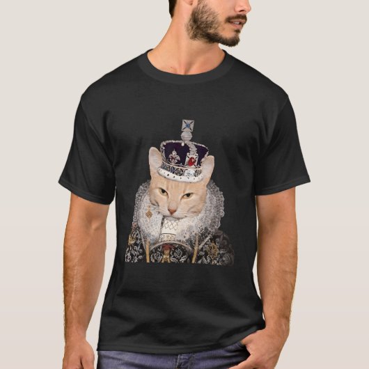チューダー猫と王冠 Tシャツ (正面)