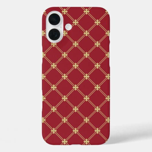 チューダー赤と金ゴールドの対角パターン Case-Mate iPhoneケース (裏面)
