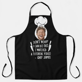 チュートリアルビデオとおもしろい写真をカスタム見た エプロン