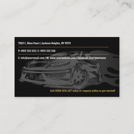 チューニングサービス |ワークショッ最高のプ 名刺 (裏面)