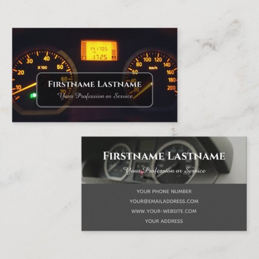 チューニング専門家と整備士車の修理ショップバス 名刺 (正面/裏面)