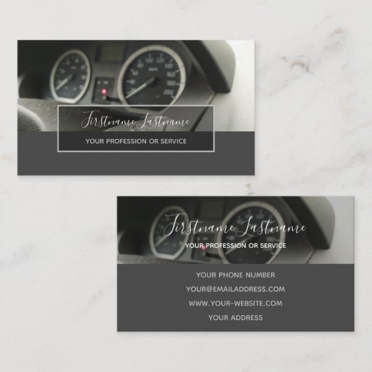 チューニング専門家と整備士車の修理ショップバス 名刺 (正面/裏面)