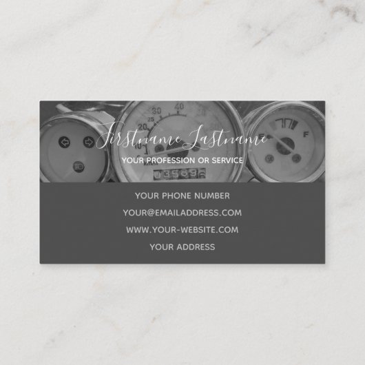 チューニング専門家と整備士車の修理店 名刺 (裏面)