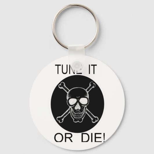 チューニングitまたはダイサークルスカル キーホルダー (正面)
