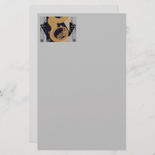 チューバと音楽ノート 便箋 (正面/裏面)