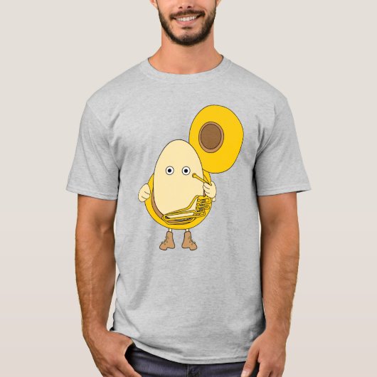 チューバプレーヤーエッグヘッド Tシャツ (正面)