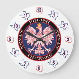 チューバーラウンドポーランドテキサン ラージ壁時計