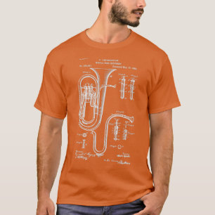 チューバ特許グラフィック設計図 Tシャツ
