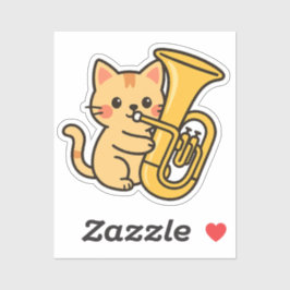 チューバ猫マーチングスタイル シール