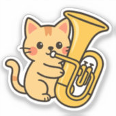 チューバ猫マーチングスタイル シール (正面)