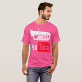 チューバ選手のためのユーチューバおかしなシャツ Tシャツ (正面フル)