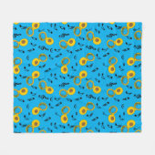 チューバ音楽ノートパターン フリースブランケット (正面(横))