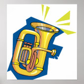チューバ 金管楽器 明るい音楽 バンド ポスター (正面)