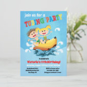 チュービングバナナボートバースデーパーティ招待状 招待状 (スタンド正面)