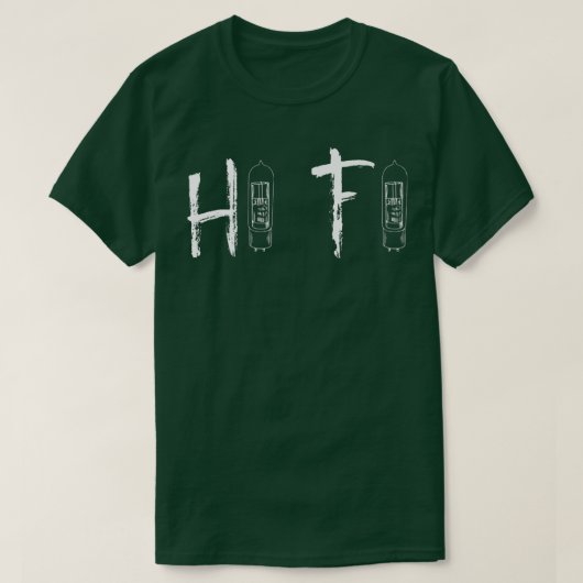 チューブアンプを使用したHI FI音楽、オーディオピール好み Tシャツ (デザイン正面)