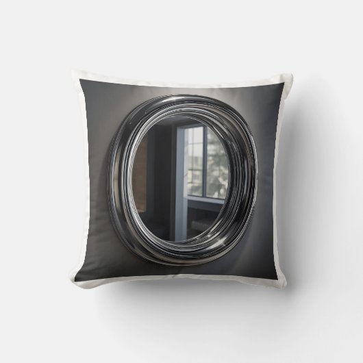 チューブラー・クローム・ミラー・リフレクション・アート クッション (正面)