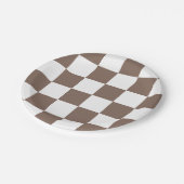 チューペブラウン/白市松模様に ペーパープレート (アングル)