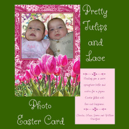 チューリかわいらしップとレエレガントース写真イースターカード シーズンカード