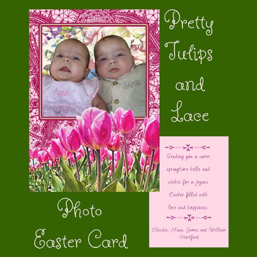 チューリかわいらしップとレエレガントース写真イースターカード シーズンカード