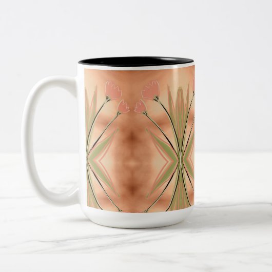 チューリかわいらしップ印刷コーヒーマグ ツートーンマグカップ (左)