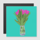 チューリかわいらしップ花モダンイラストレーション+名前 (正面/裏面)