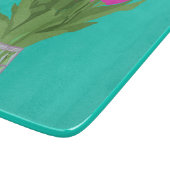 チューリかわいらしップ花モダンイラストレーション+名前 カッティングボード (角)