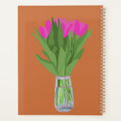 チューリかわいらしップ花モダンイラストレーション+名前 プランナー手帳 (裏面)